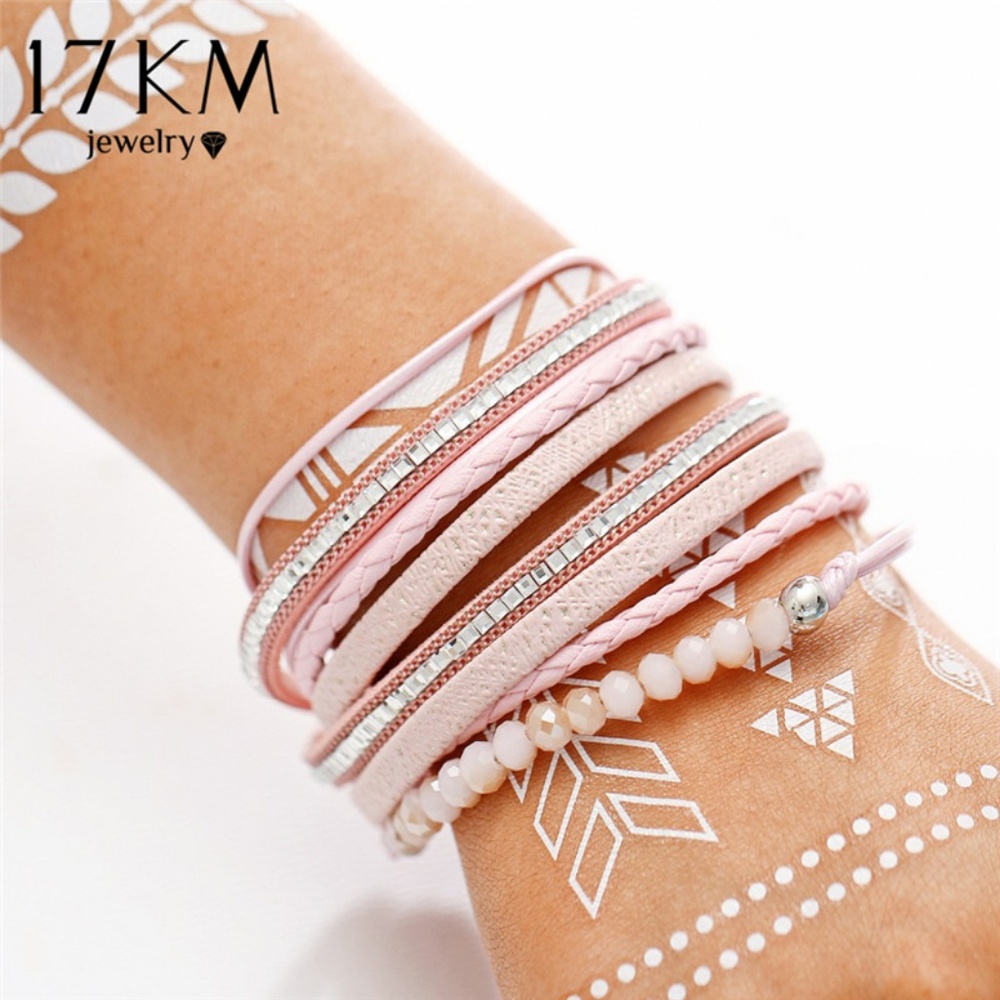 NITRO BETTY Multi Layer Leather Crystal Bracelet - Picture 3 of 4
